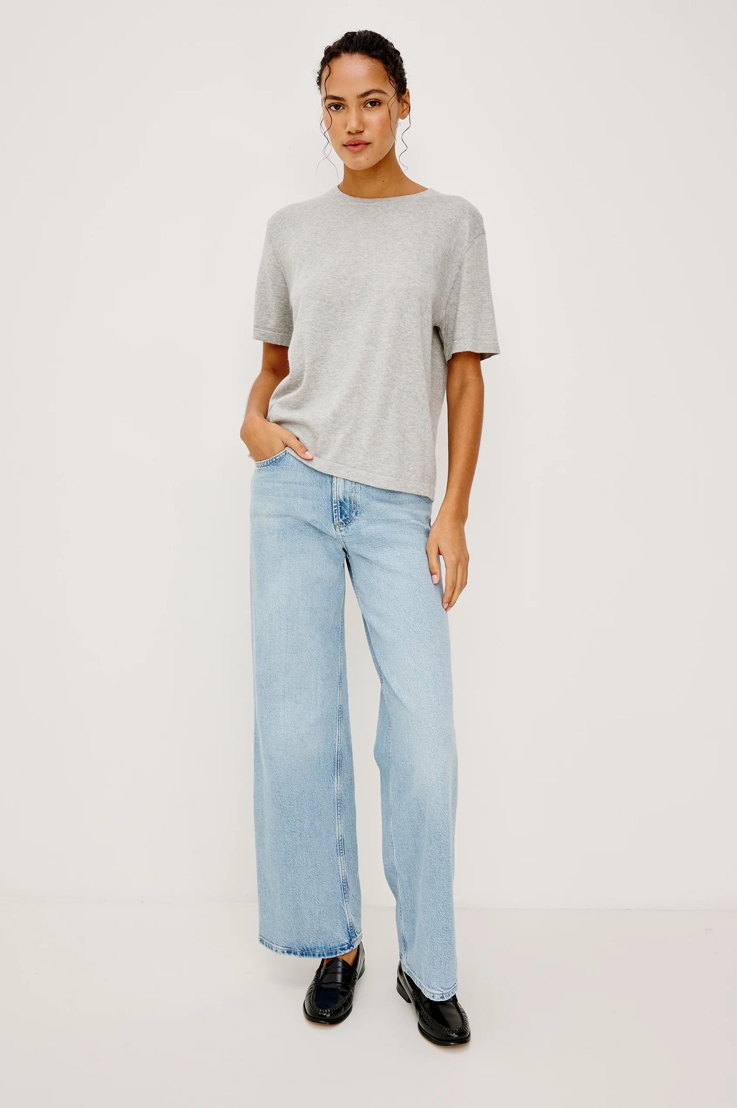 Rails - Cotton cashmere t-shirt Heather Grey