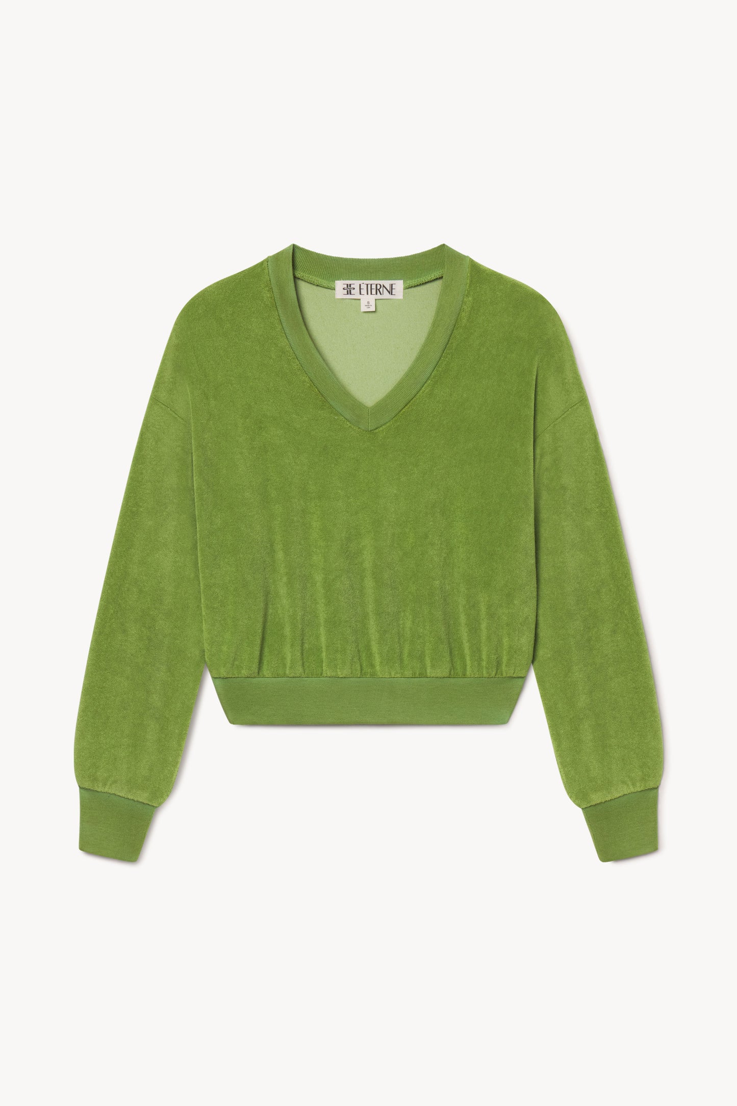 Eterne - Cropped v neck sweatshirt in fern