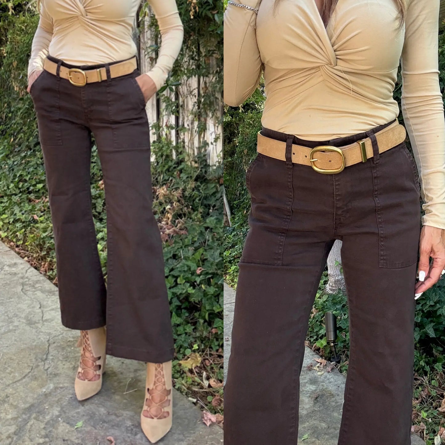 Bevy Flog - Eden Pant in brown denim