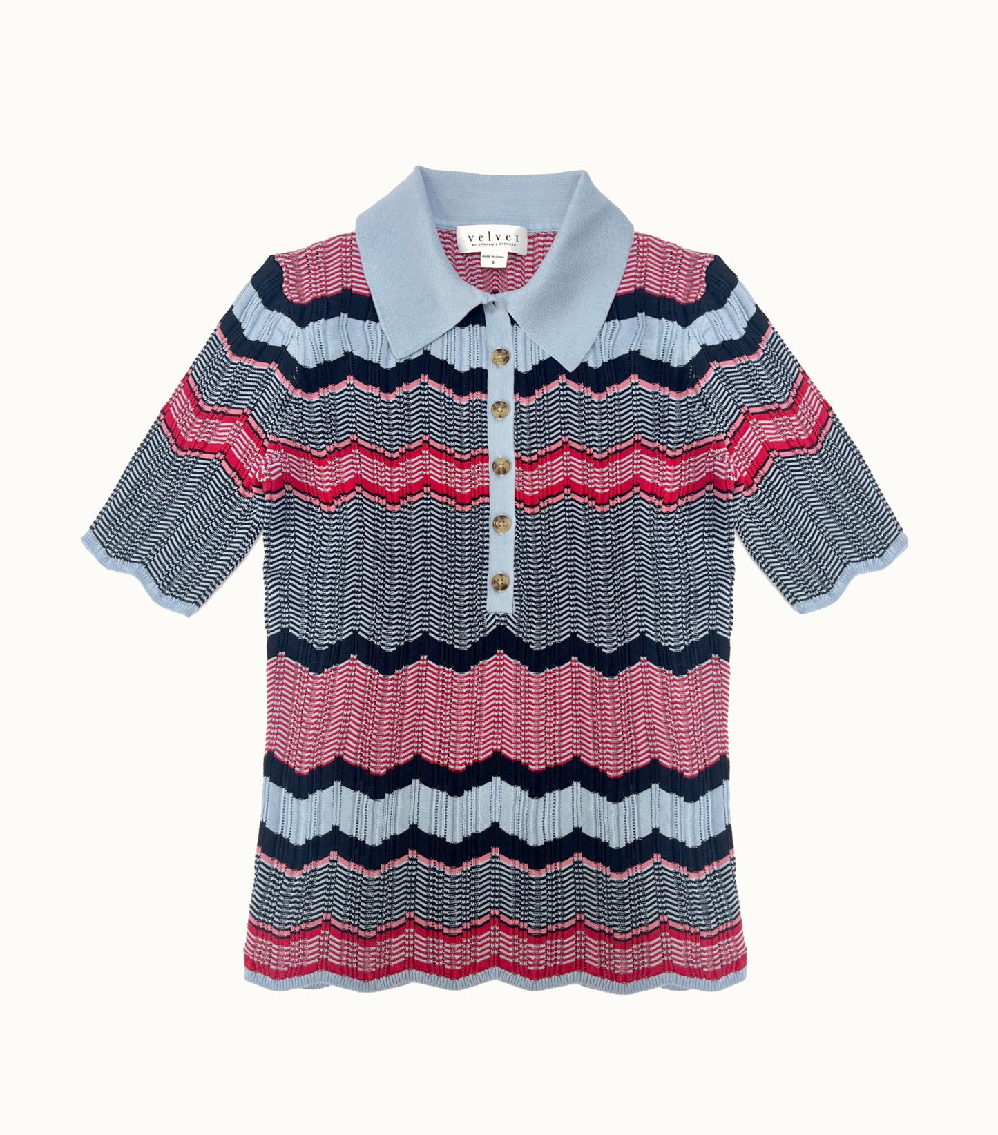 Velvet - Roselle Top in Multi blue