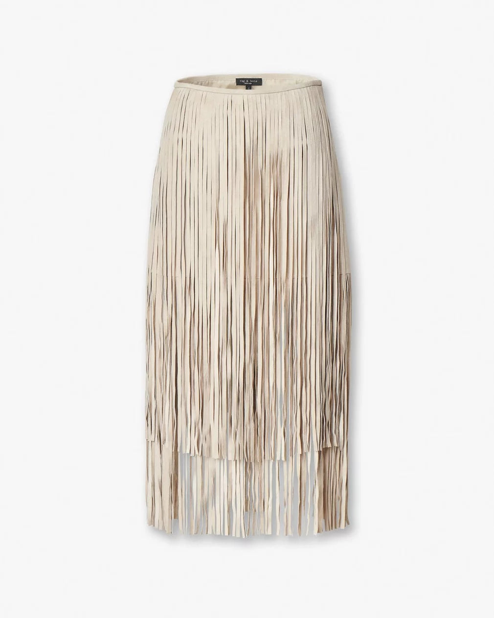 Rag & Bone - Jasmine Fringed suede Skirt in stone