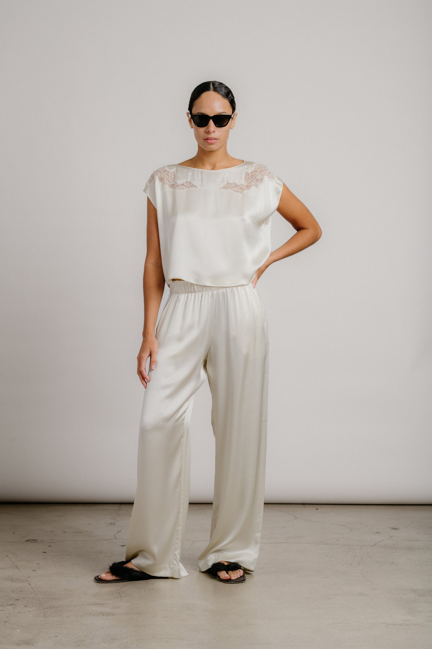 Sablyn - Kerra lace cut top in Gardenia