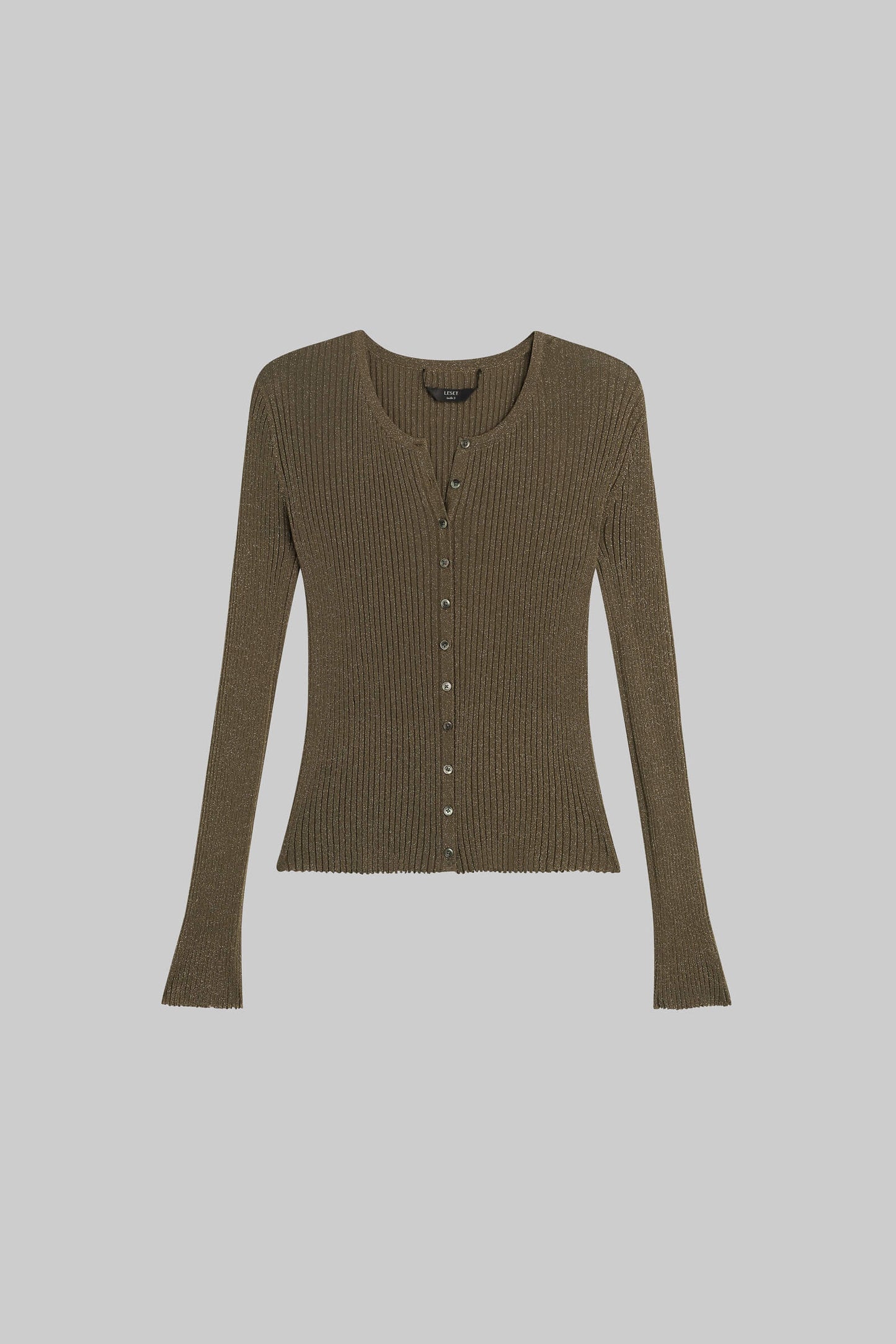 Leset - Blake rib Cardigan in Moss