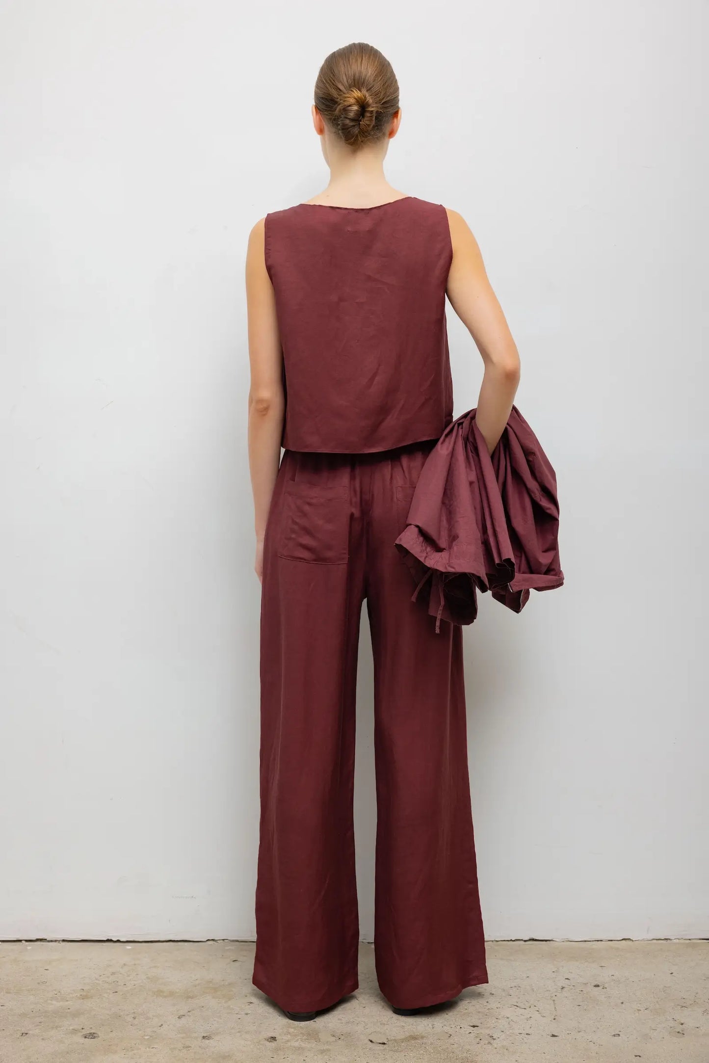 Leset - Daniel Drawstring Pocket Pant in Pinot
