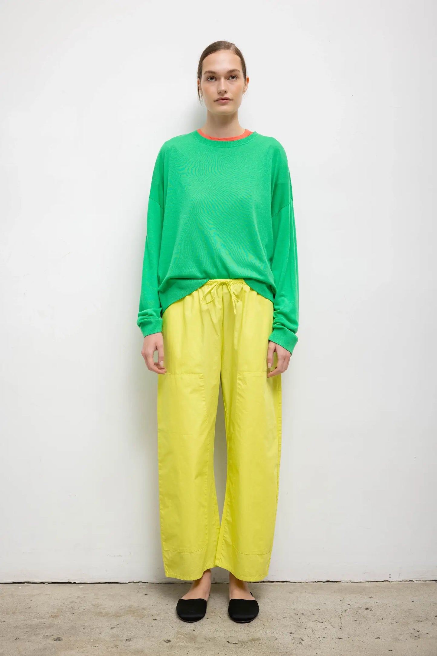 Leset - Kyoto Carpenter Pant in Chartreuse