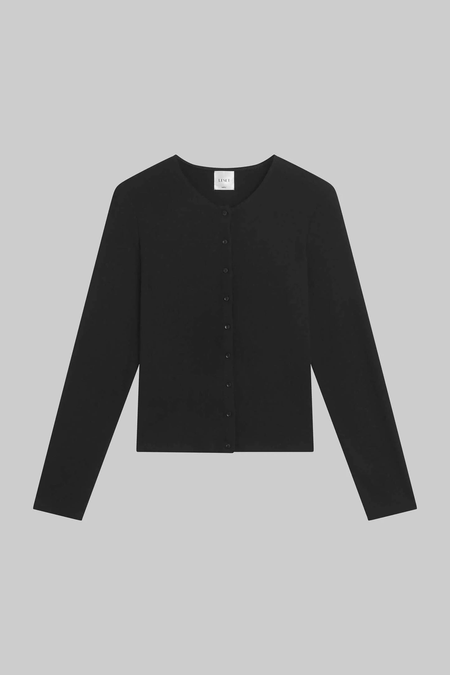 Leset - Lauren classic cardigan in black