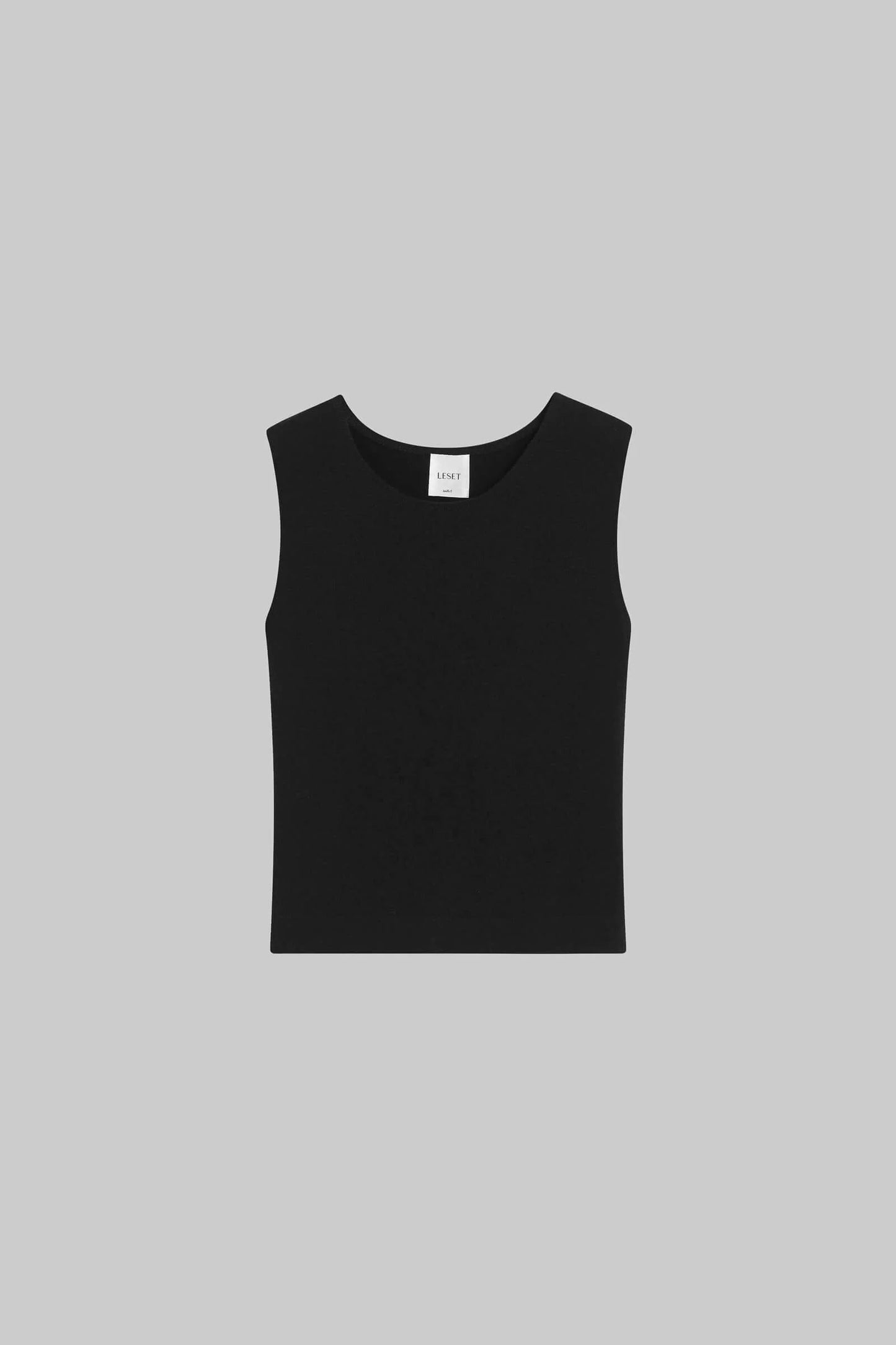 Leset - Lauren Sleeveless Crewneck T-shirt in Black