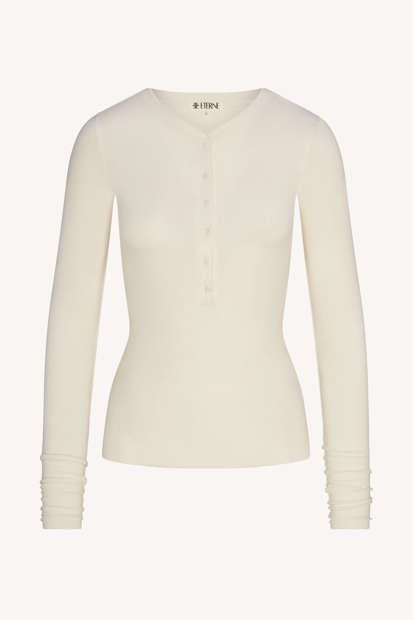 Eterne - Long Sleeve Henley in Cream