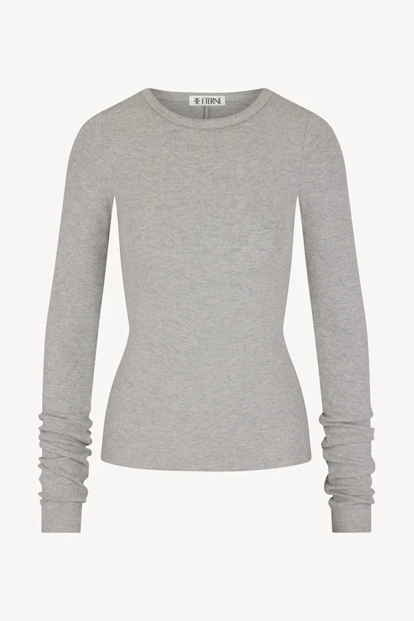 heather grey long sleeve ribbed shirt