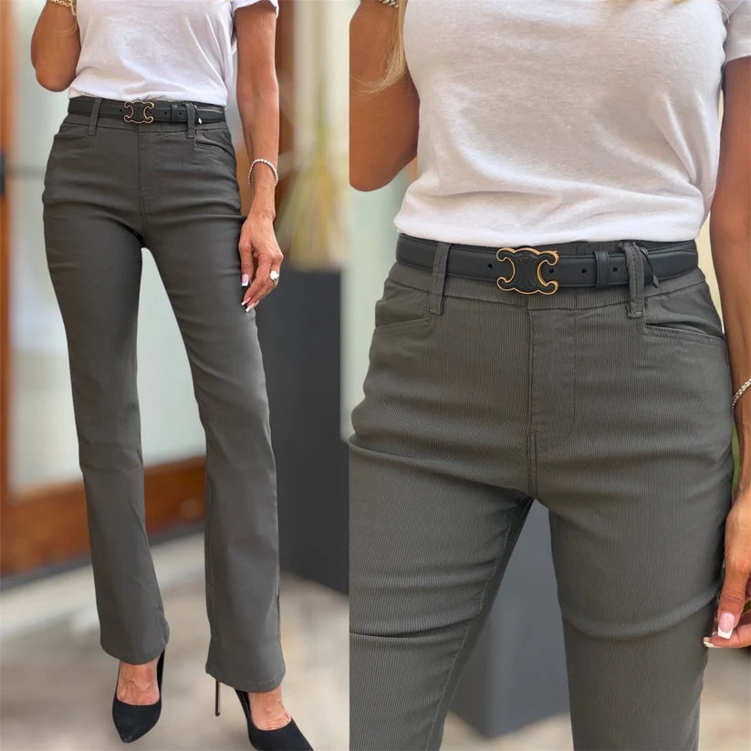 Bevy Flog - Novel Pant in deep charcoal olive