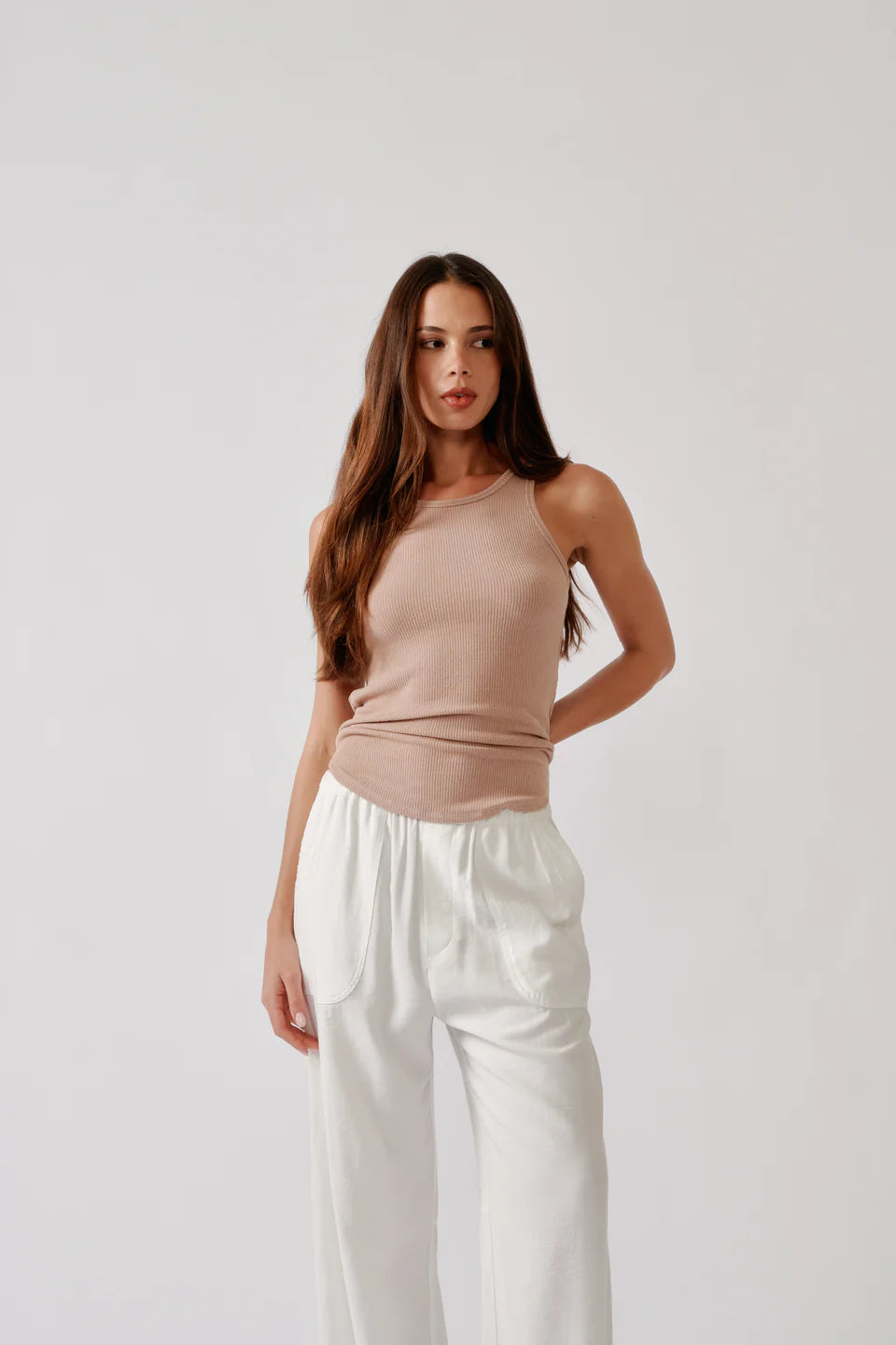 Sablyn - Jameela Racerback Tank in dune