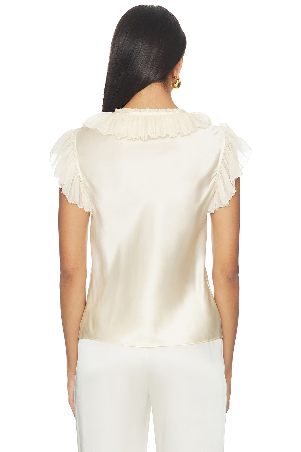 Ulla Johnson - Ilyana Silk top with Lace in Ivory