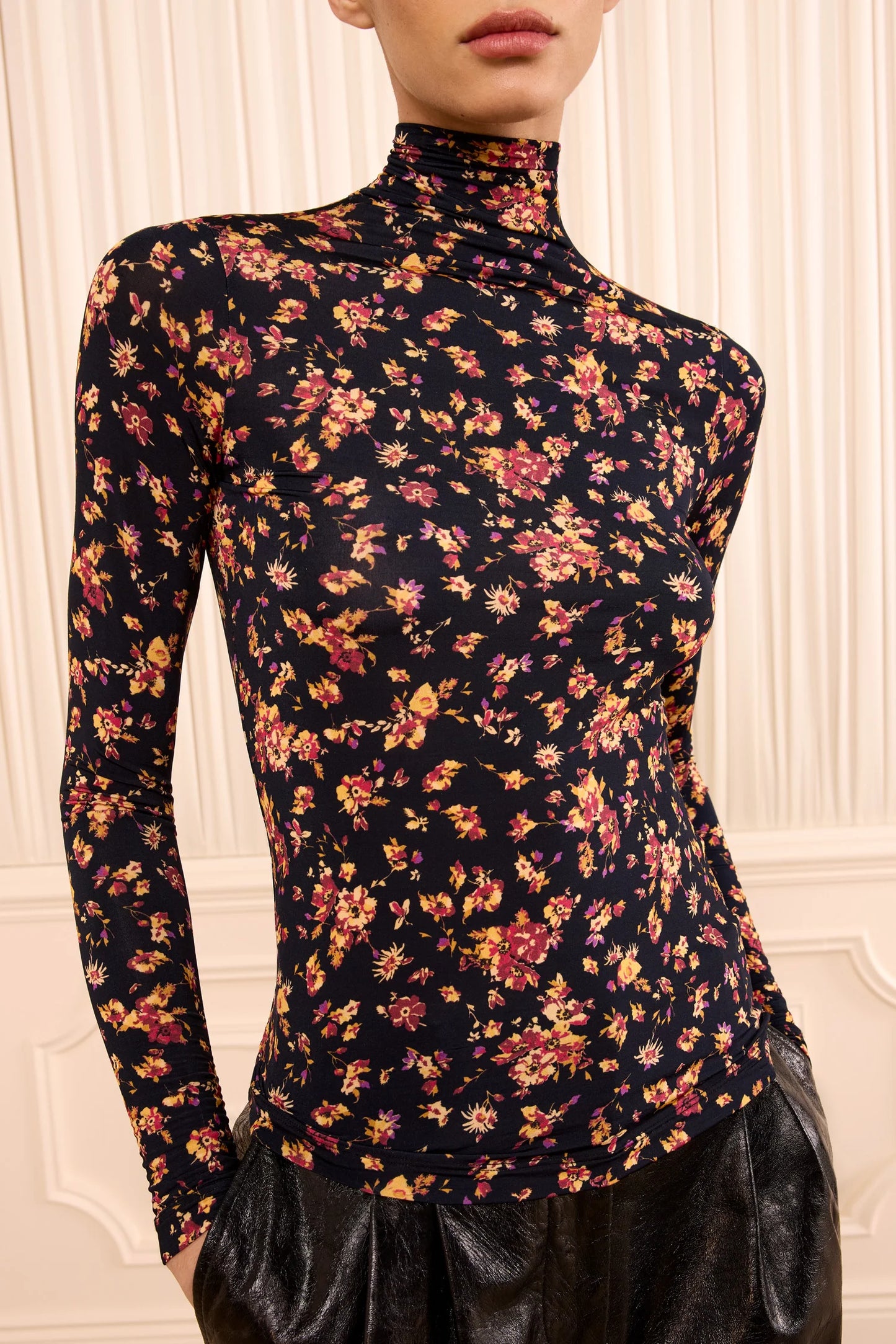 Ulla Johnson - Aurelia jersey top in Noir Floral