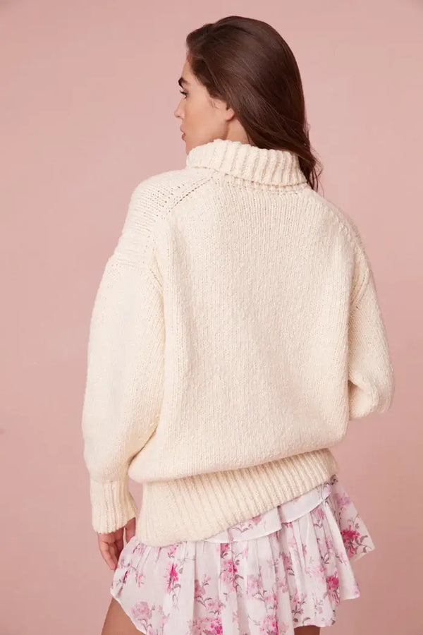 Love Shack Fancy - Valli Pullover Sweater in Sugar Cookie