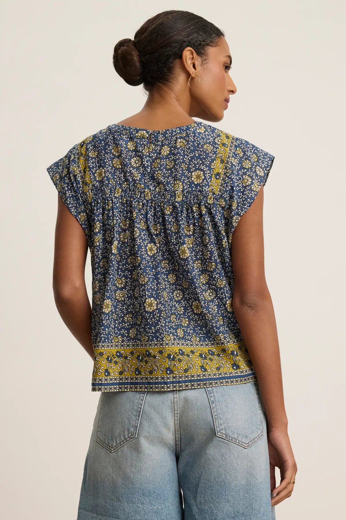 Velvet - Selene top in Blue Floral