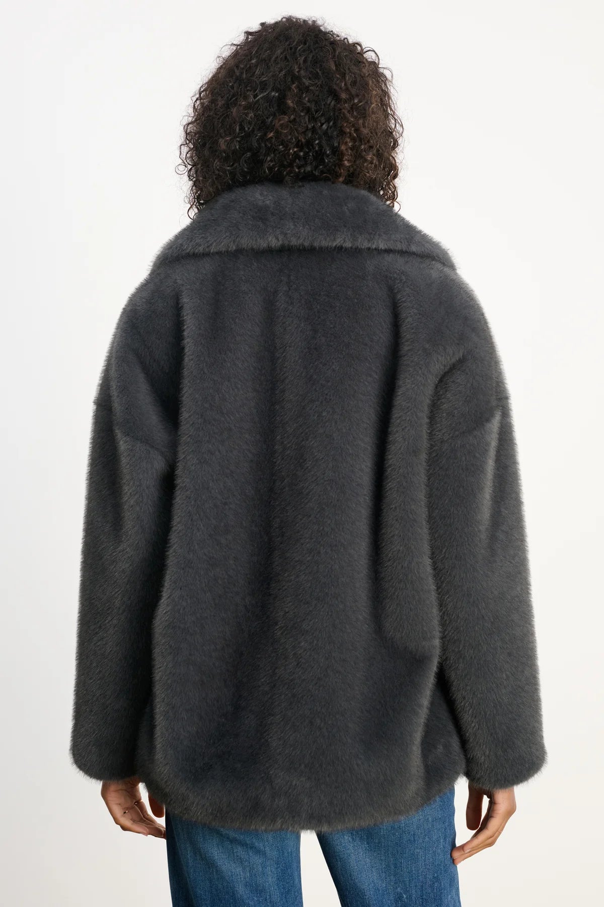 Velvet - Carolyn Fur Jacket in Slate