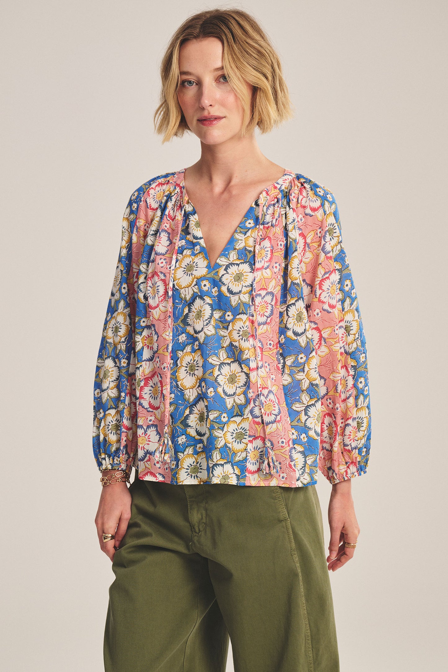 Velvet - Reese L/S Boho top in Multi