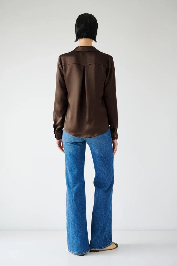 Velvet Jenny Graham - Soho Silk blouse in Chocolate