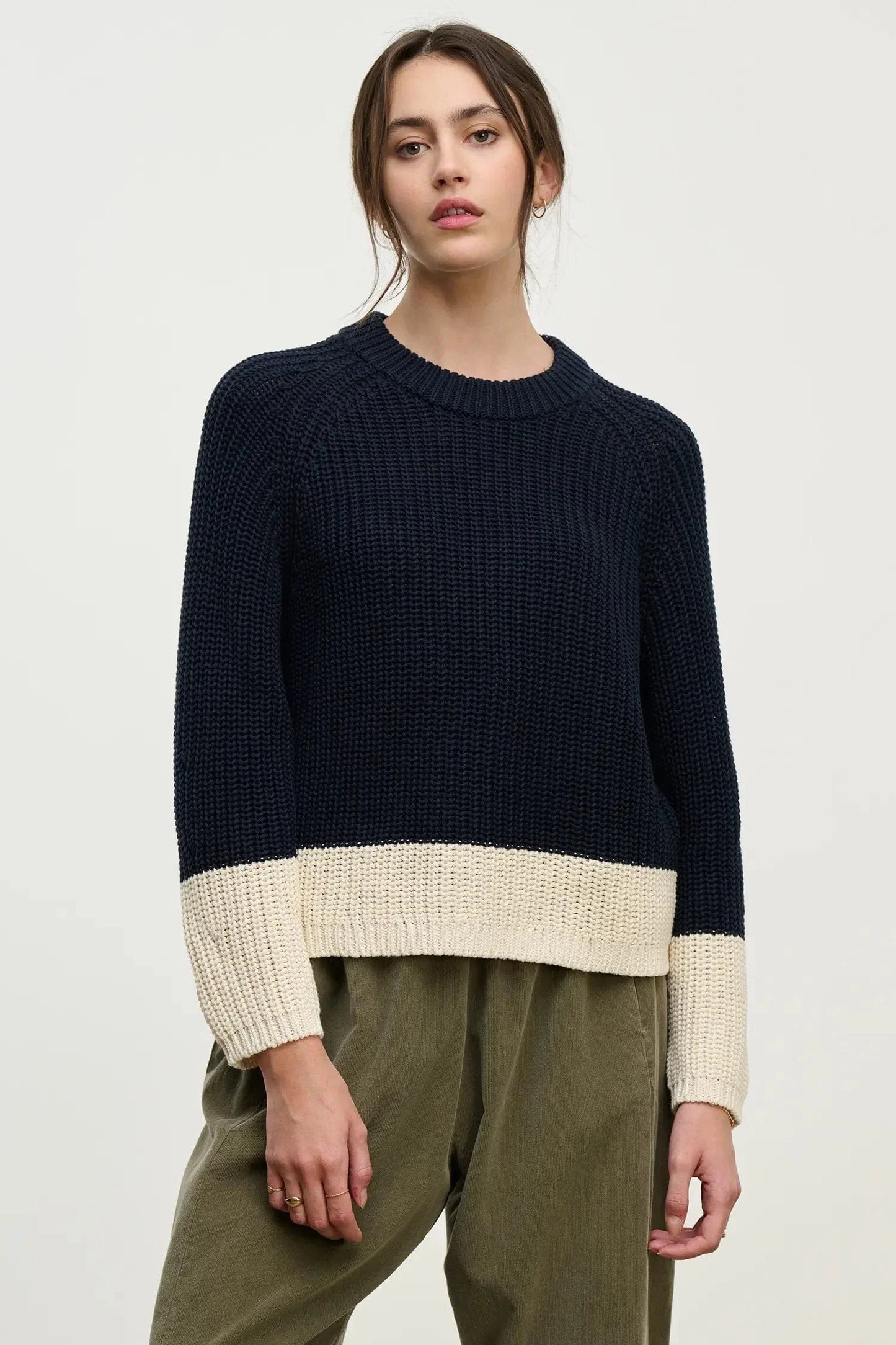 Velvet Blouses Velvet - Shay Colorblock crew in Navy