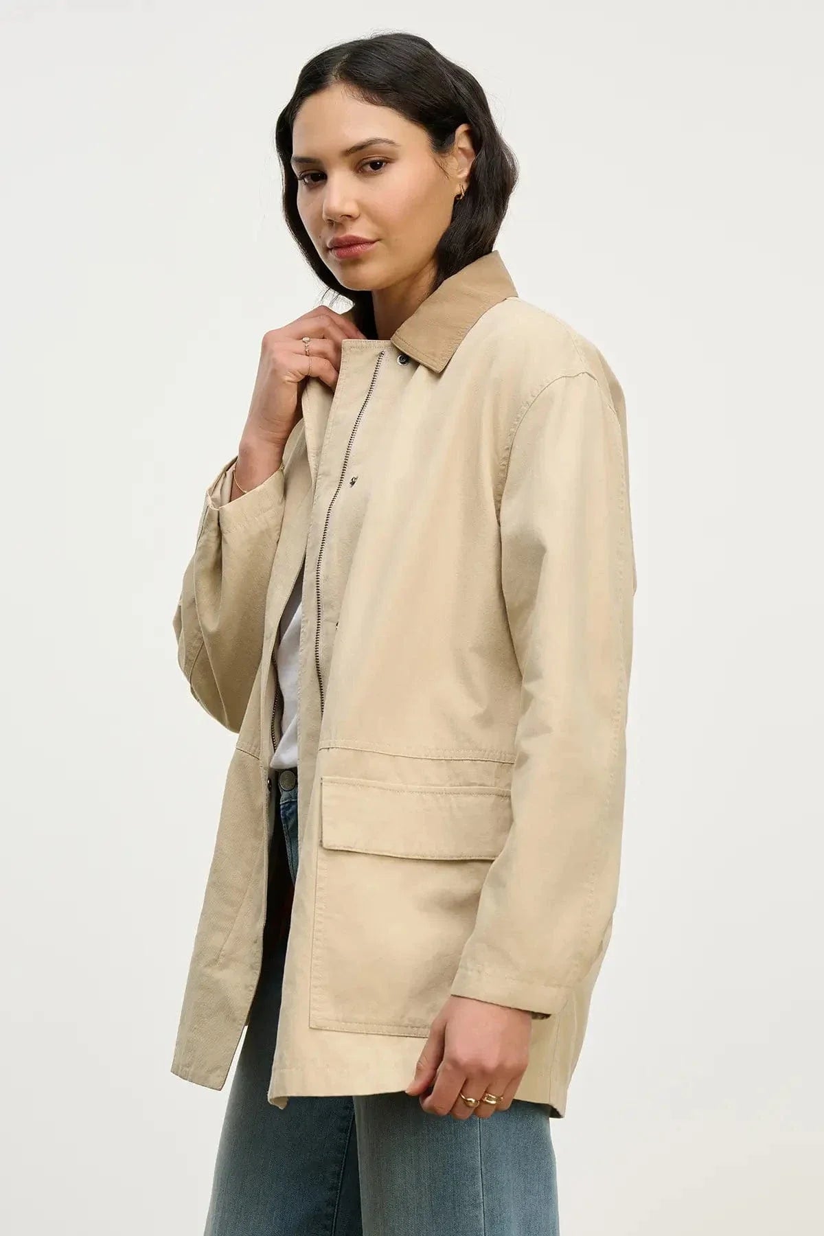 Velvet Jackets Velvet - Rosa Canvas Jacket in Sand
