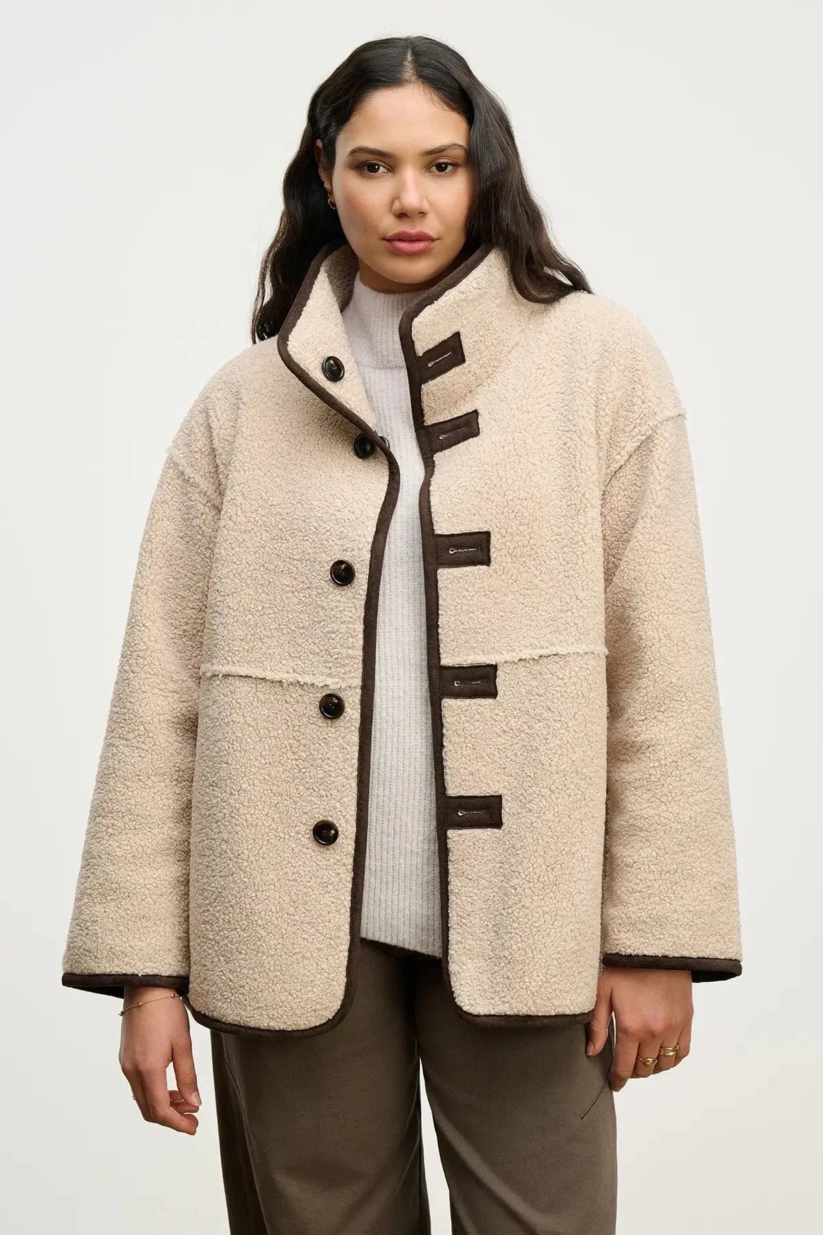 Velvet Jackets Velvet - Shona Sherpa Jacket in Espresso