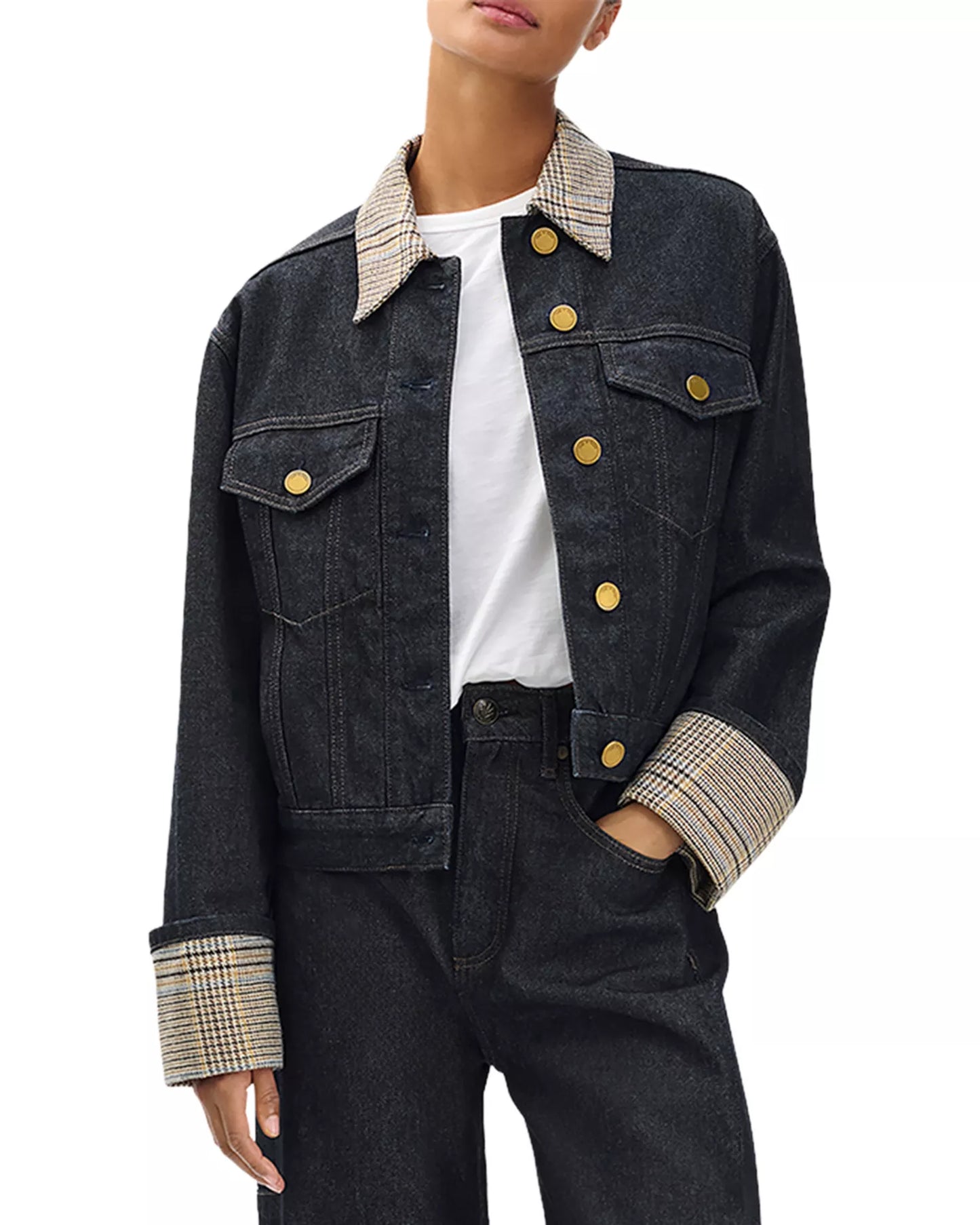 Rag & Bone - Harriet Denim Trucker Jacket in twilight rinse combo