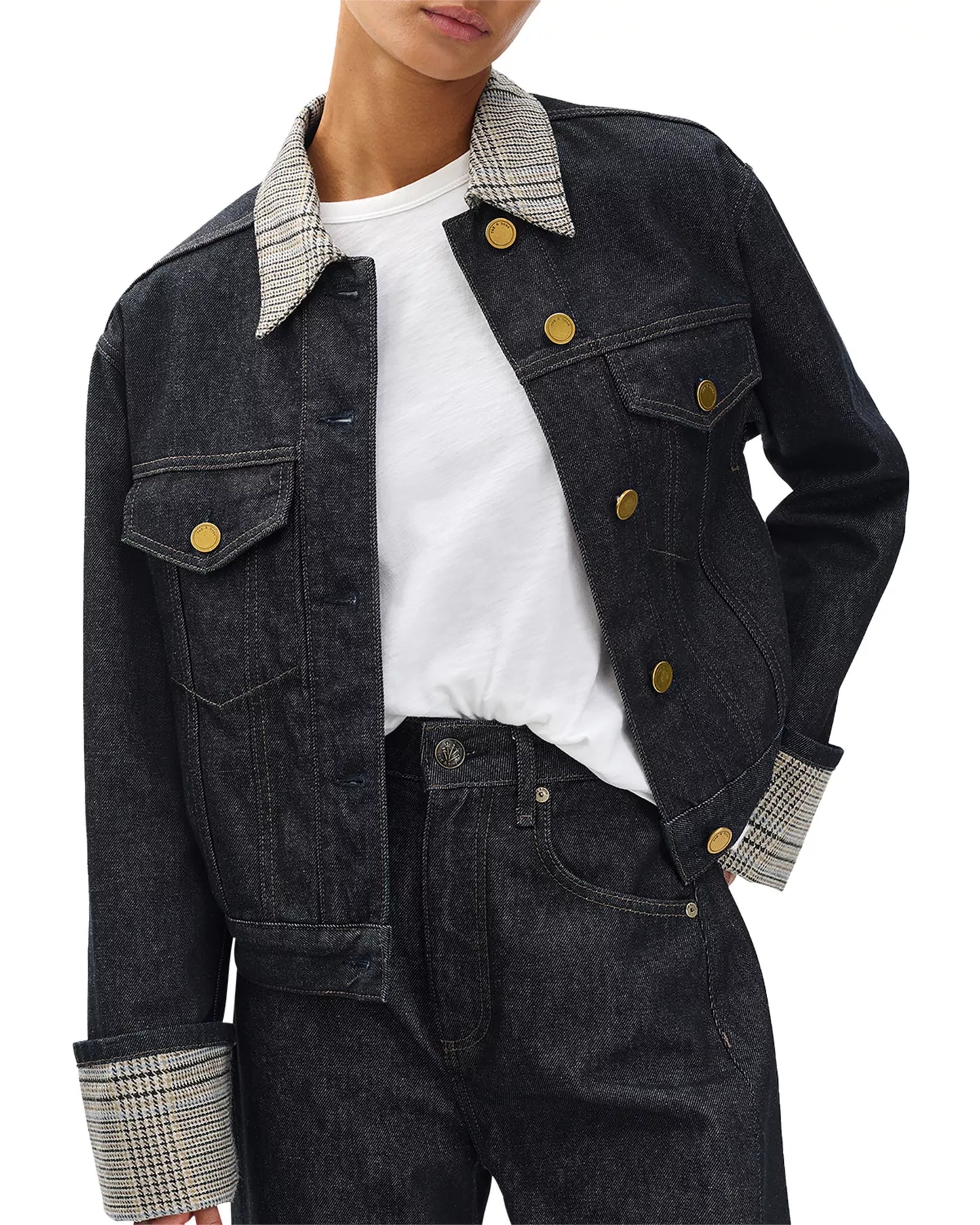 Rag & Bone - Harriet Denim Trucker Jacket in twilight rinse combo