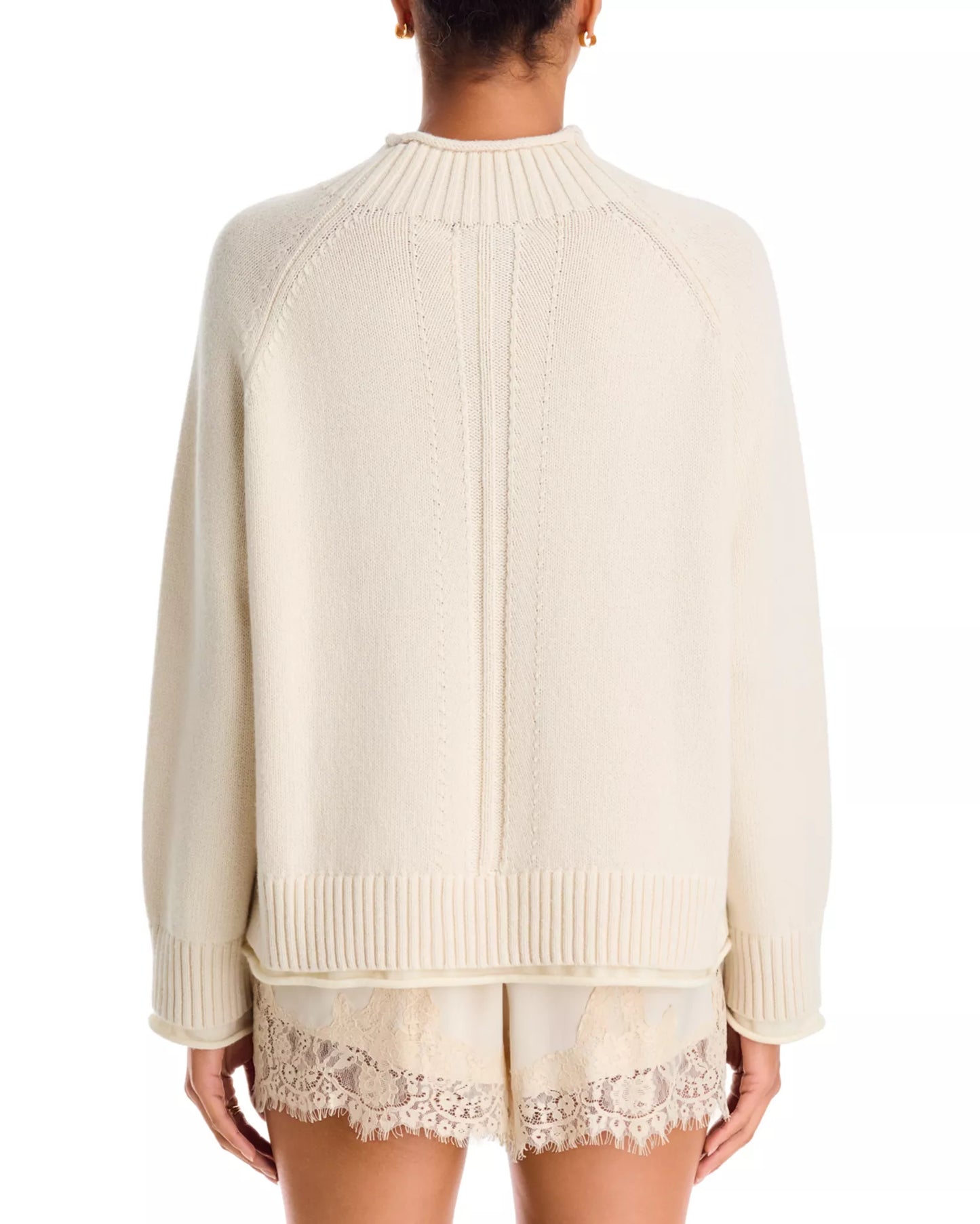 Rag & Bone - Hazel Roll Neck Cotton & Wool Sweater in Ivory