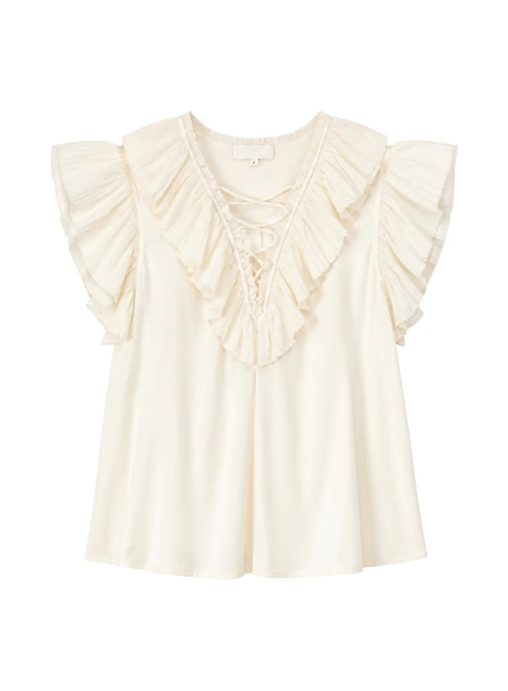 Ulla Johnson - Ilyana Silk top with Lace in Ivory