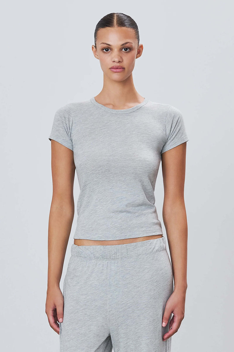 Eterne - Fitted Crew Neck Tee shirt in Heather Grey