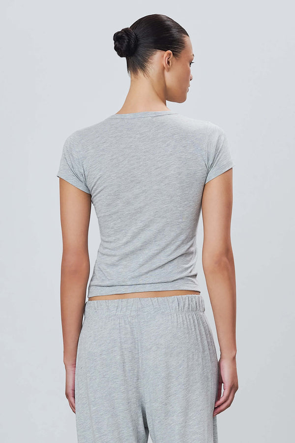 Eterne - Fitted Crew Neck Tee shirt in Heather Grey