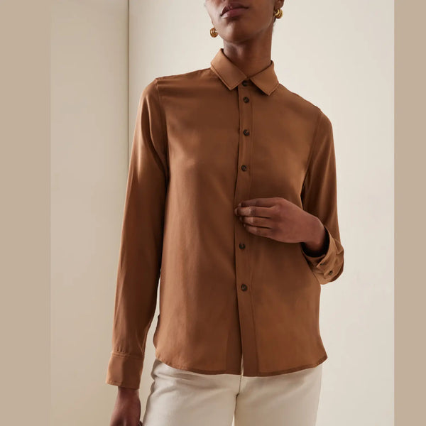 Nili Lotan - Gaia Slim Shirt in Copper