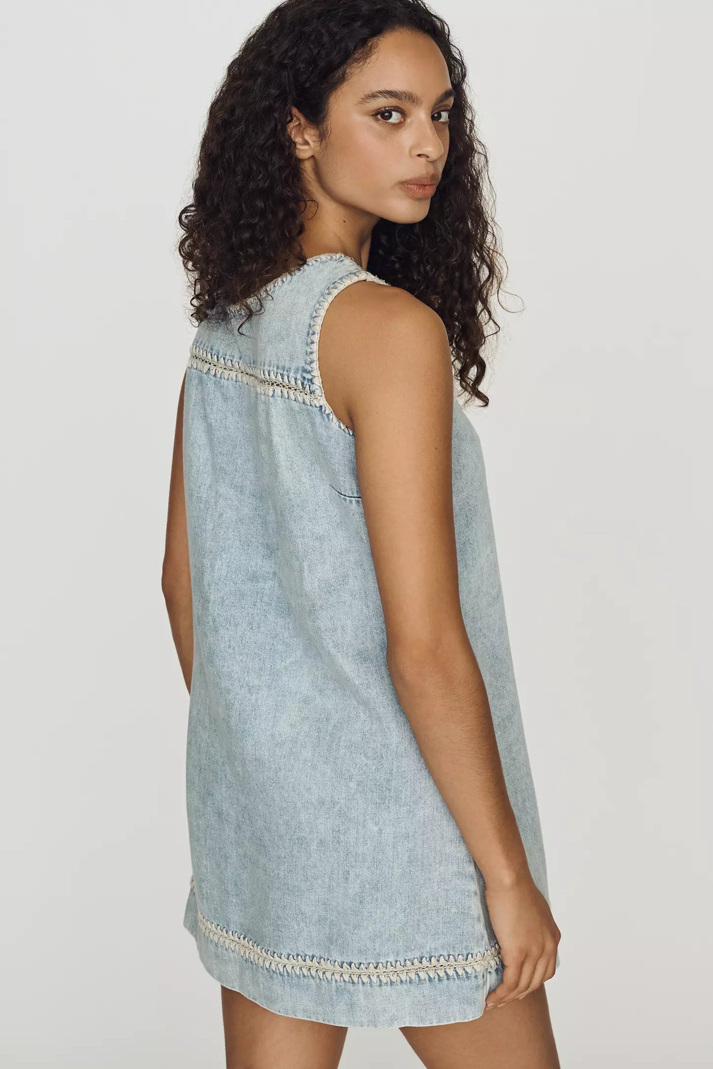 Rails - Lindsey dress in bleached indigo