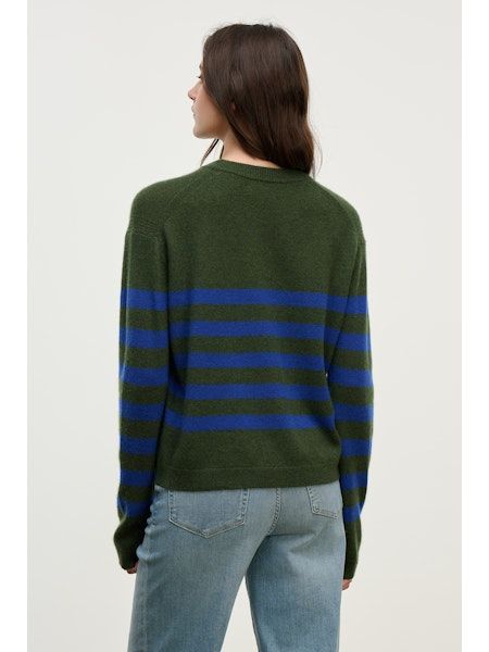 Velvet - Diana crew top in military blue