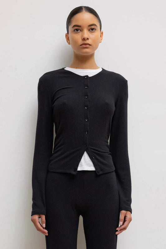 Leset - Lauren classic cardigan in black
