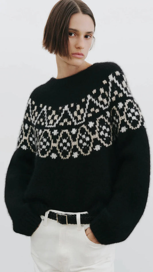Nili Lotan - Chrissy Sweater in black Fairisle