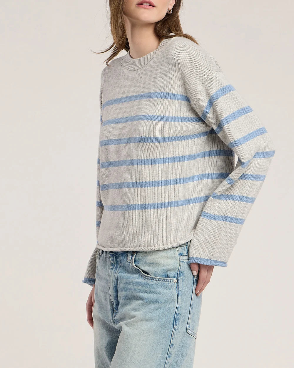 Velvet - Lucia crewneck in light heather