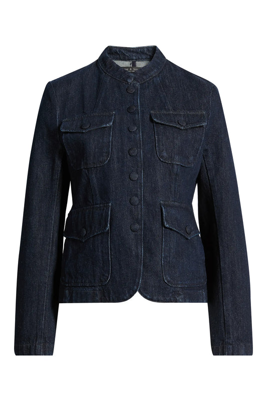 Rag & Bone - Mercer cotton Denim blazer in Dark Rinse