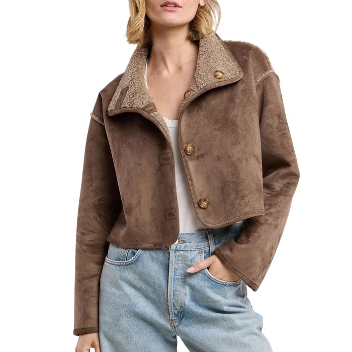 Velvet - Esme Reversible Jacket in Faded Coco
