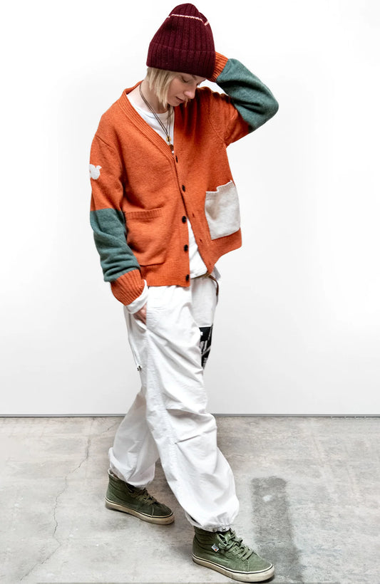 Freecity - Patch Pocket Cardigan - Burnt Orange