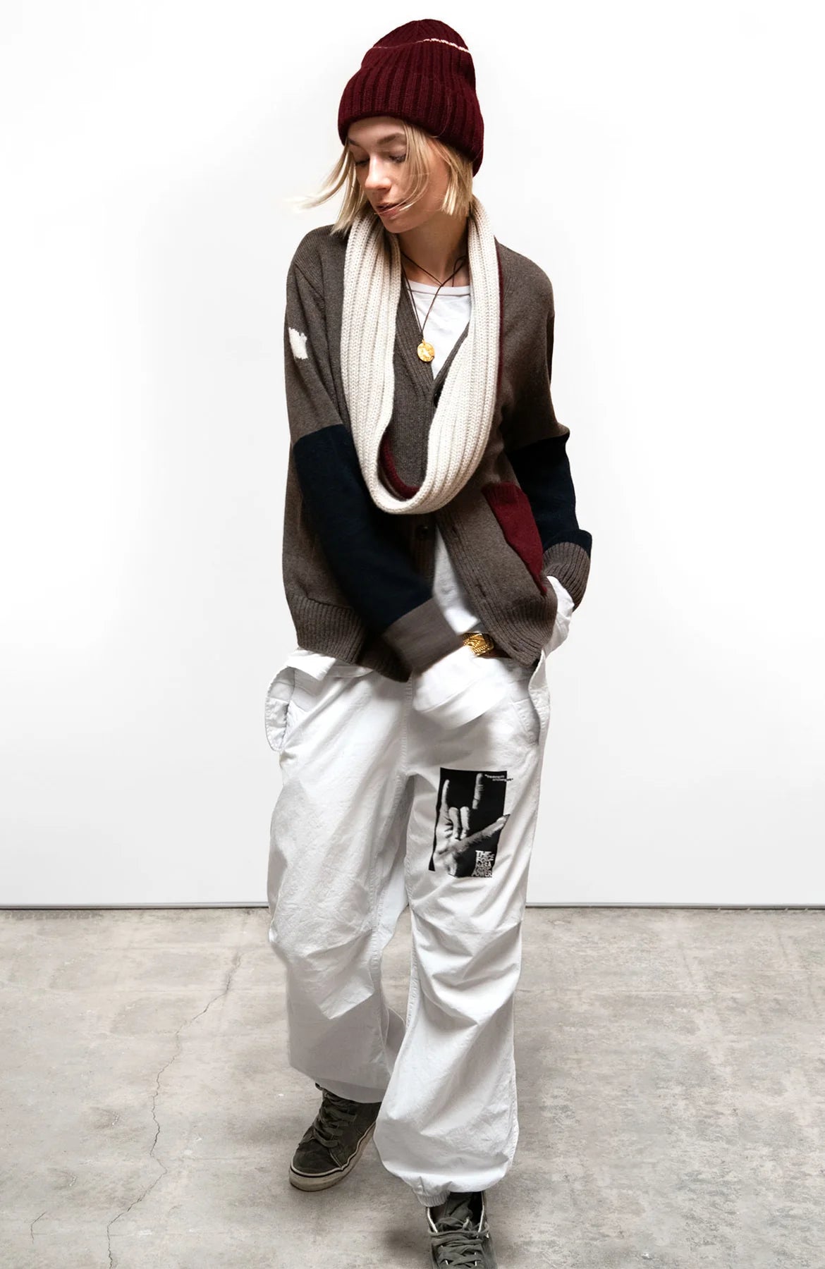 Freecity - Patch Pocket Cardigan - Fawn mix