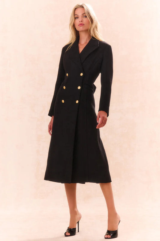 Love Shack Fancy - Angeli Coat in Black