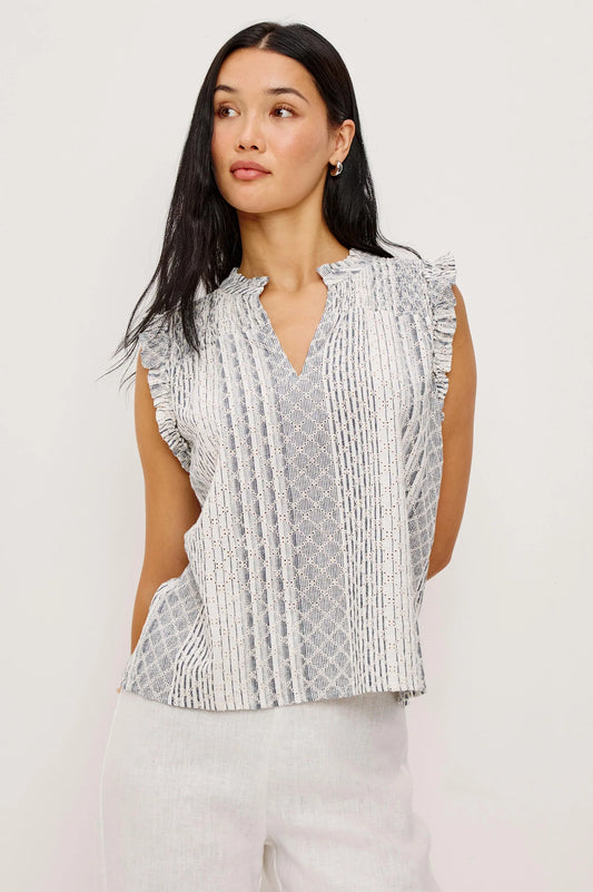 Rails - Arlene top Striped Eyelet