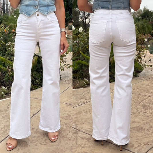 Bevy Flog - Amy Denim Pant in White