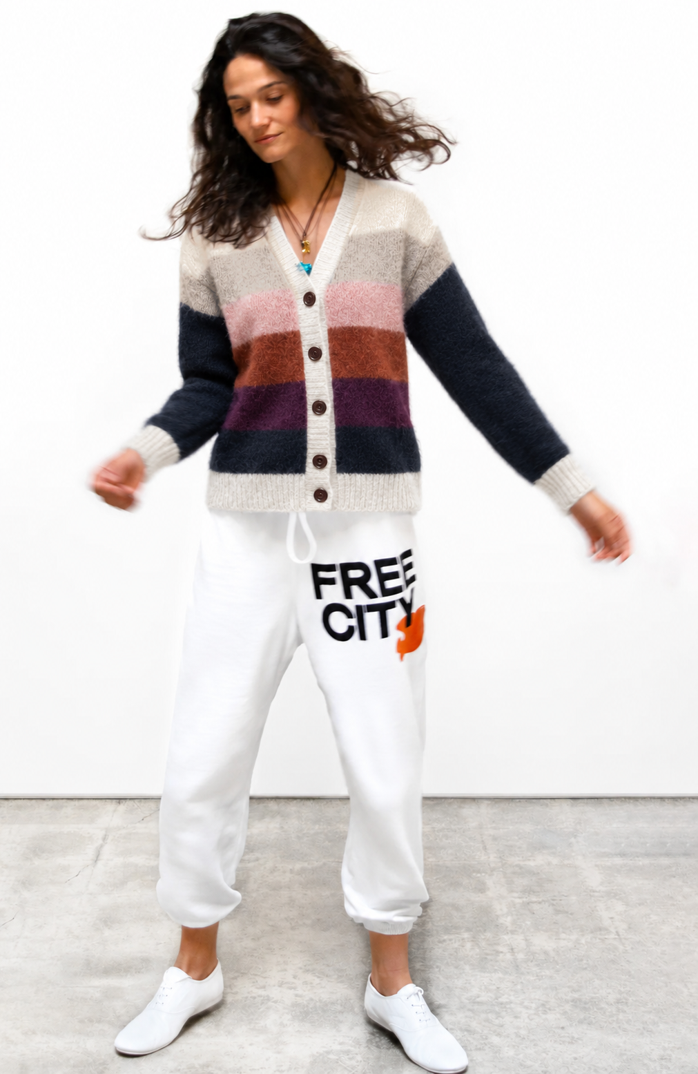 Freecity - cashmere lux super Color pocket cardigan in Mixup