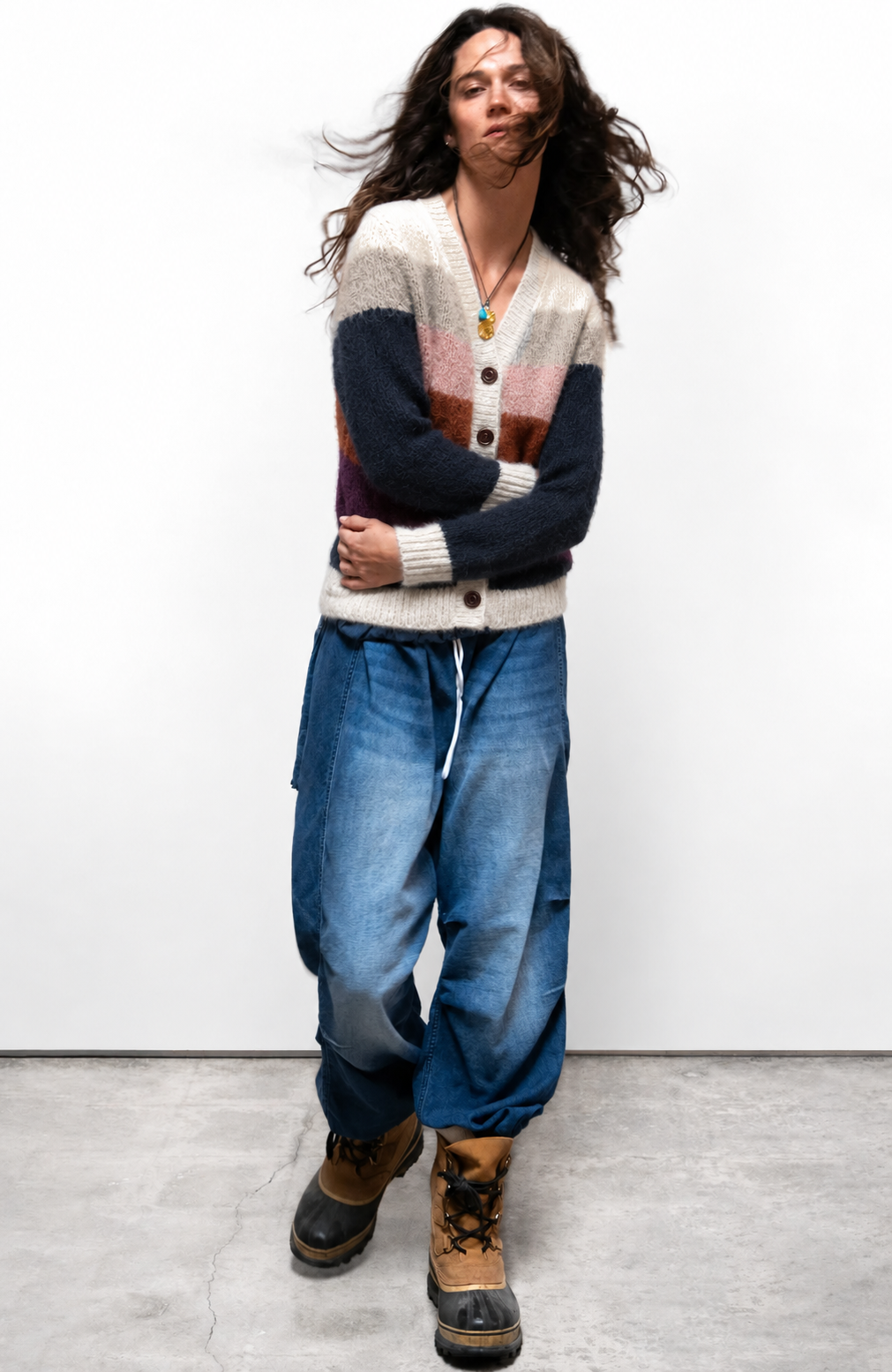 Freecity - cashmere lux super Color pocket cardigan in Mixup
