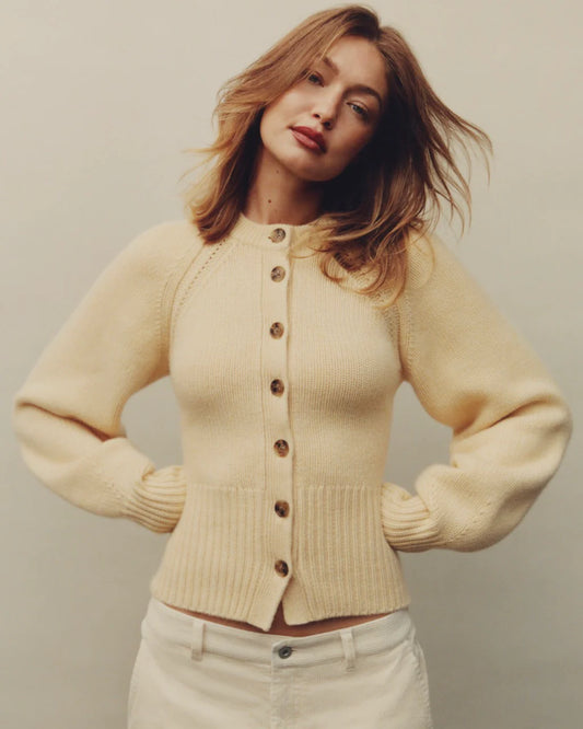 Guest in Residence - Sculpted Cardigan in Butter