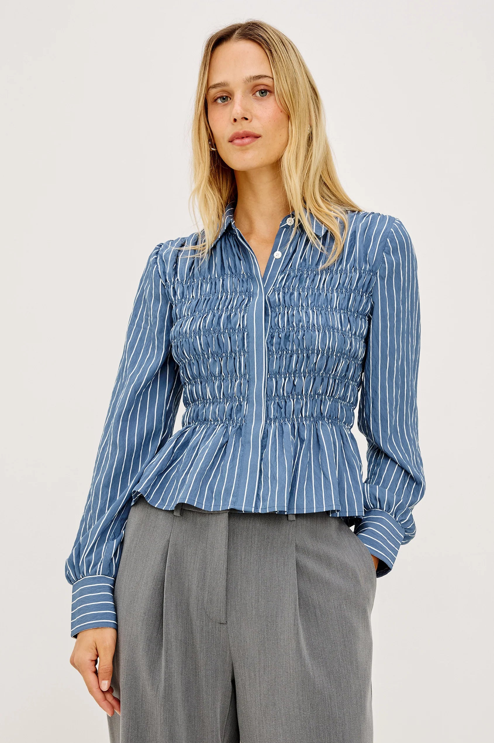 Rails - Bradshaw shirt in Washed indigo stripe