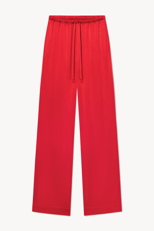 Fabulous silk Brody Pant in striking red by ÉTERNE. 