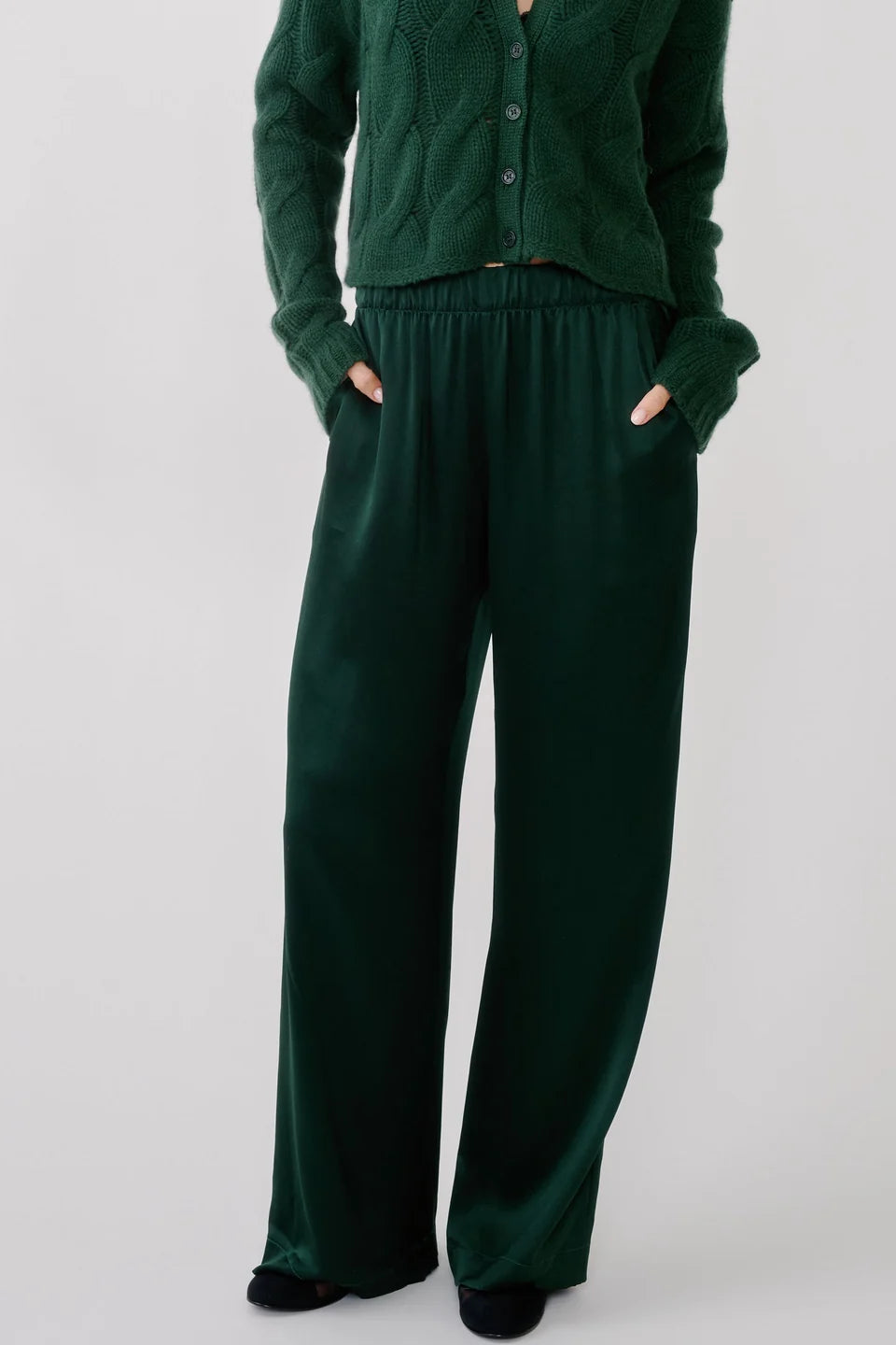 SABLYN - Brynn Silk Pant in Hunter green